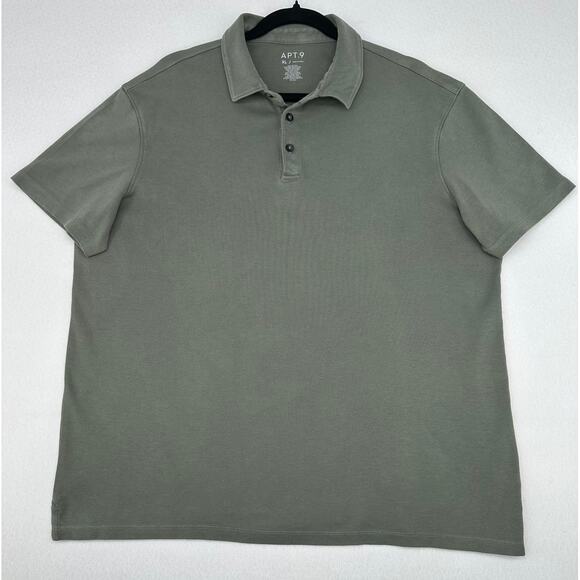 Apt 9 Green Polo Style Short Sleeve Shirt XL Casual Cotton - Picture 2 of 5